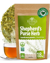 WILDFIELD HERBS front box showing product name and weight, clear fresh packaging benefit