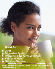 WILDFIELD HERBS brewed cup of linden tea, clear floral infusion benefit