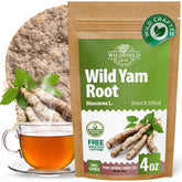 WILDFIELD HERBS boxed wild yam root tea front view showing brand and weight benefit freshness