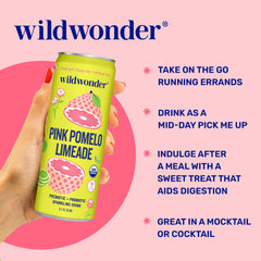 Wildwonder closeup of can label highlighting probiotic and prebiotic benefits