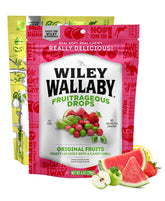 WILEY WALLABY front packaging showing colorful candy drops and resealable bag helps freshness