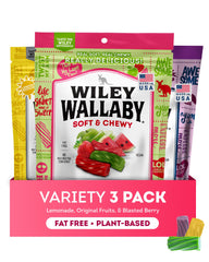 WILEY WALLABY front packaging showing all three 10oz bags and variety