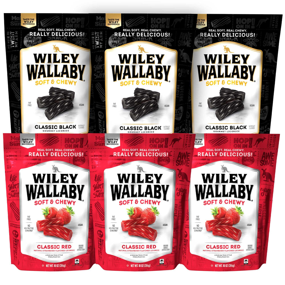 WILEY WALLABY front packaging showing dual-flavor six-pack, easy grab