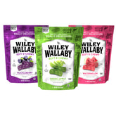 Wiley Wallaby front packaging showing flavors and resealable bag for freshness