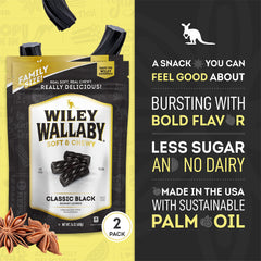 Wiley Wallaby open resealable bag ready for on-the-go use and easy portioning