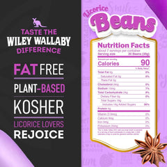 Wiley Wallaby opened resealable pouch with beans visible and easy reseal convenience