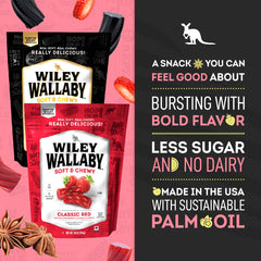 WILEY WALLABY resealable zipper pouch open to keep candy fresh