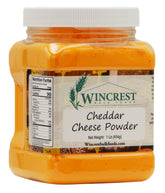 WinCrest cheddar powder front packaging showing tub and label for convenience