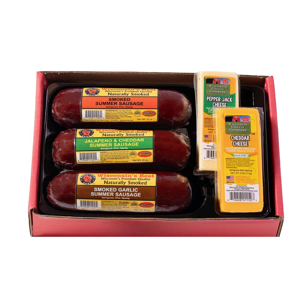 WISCONSIN CHEESE COMPANY gift box front view shows premium presentation and easy gifting
