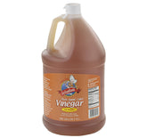 Woeber's front view of 1-gallon jug showing label and size for reliable pantry supply