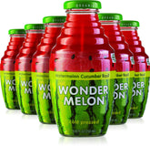 Wonder Melon front packaging showing six bottles and bright watermelon branding for refreshment