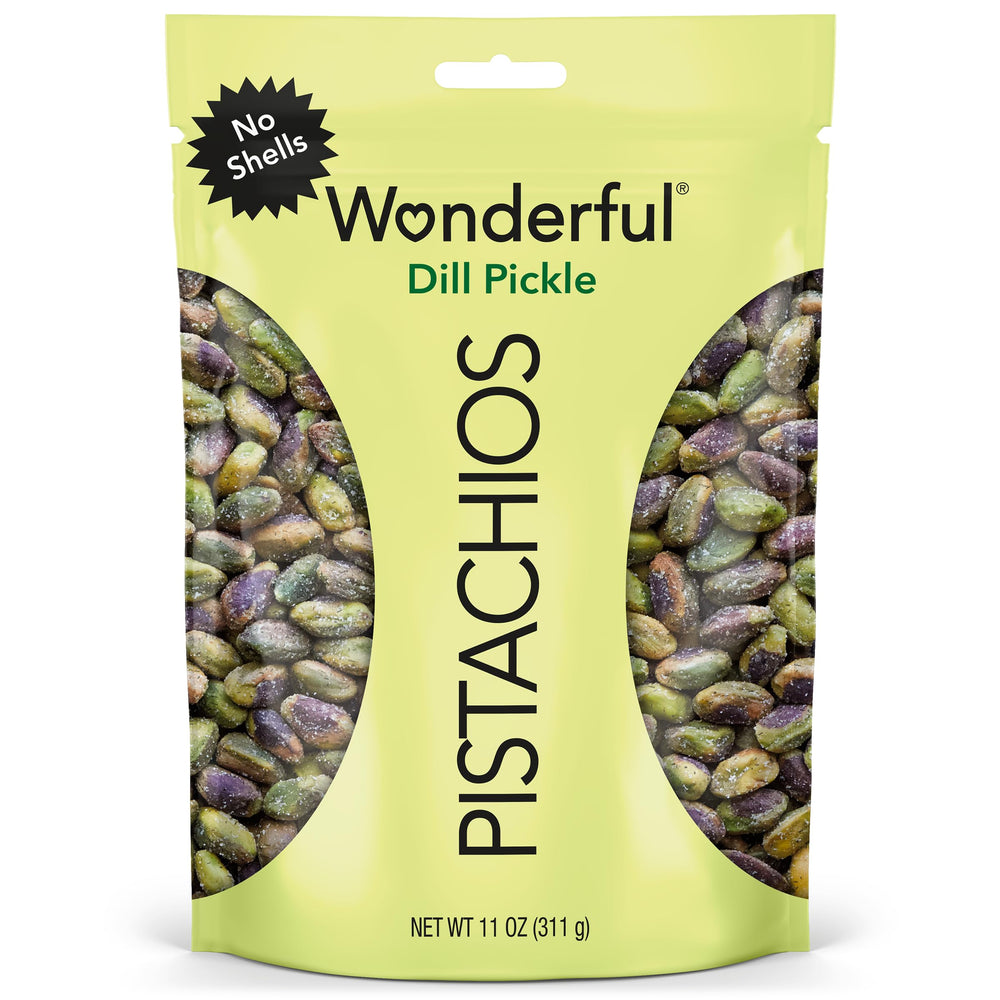 Wonderful Pistachios front packaging showing bag and flavor benefits