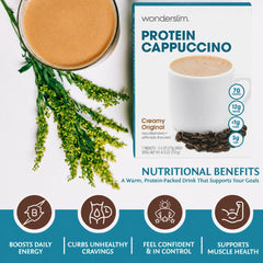 Close-up of WonderSlim cappuccino powder texture with visible fine blend
