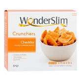 WonderSlim front packaging showing cheddar chips and benefit portable protein