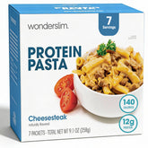WonderSlim front packaging showing cheesesteak macaroni and portion benefits
