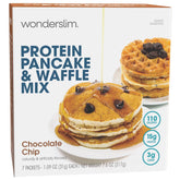 WonderSlim front packaging showing chocolate chip mix and low-calorie benefit