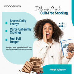 WonderSlim close-up of wafer layers illustrating crunchy texture and low sugar