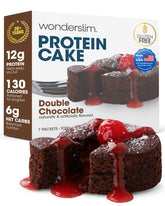 WonderSlim front packaging showing seven double chocolate packets and benefits