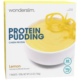 WonderSlim front packaging showing lemon pudding mix and clear serving benefits