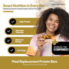 WonderSlim peanut bar unwrapped displaying protein-rich filling for sustained energy