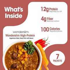 WonderSlim single portion pouch open, quick heat-and-eat benefit visible