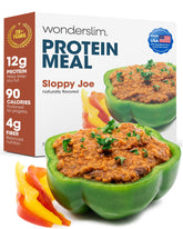 WonderSlim front packaging showing vegetarian sloppy joe and benefits