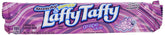 Wonka Laffy Taffy grape front packaging showing 24-count convenience and gift-ready appeal