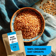 WOODCHA cooked oat groats served in bowl showing hearty breakfast and satiety
