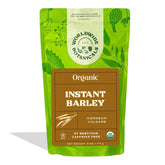 Worldwide Botanicals jar front label showing organic instant barley benefit fast preparation