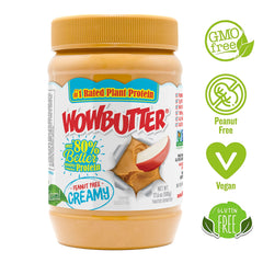 WOWBUTTER open jar with creamy swirl showing smooth texture