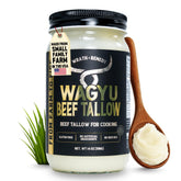 Wrath & Remedy front jar view showing premium Wagyu tallow for rich cooking