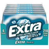 WRIGLEY'S EXTRA front packaging showing six 35-count Polar Ice packs for lasting supply