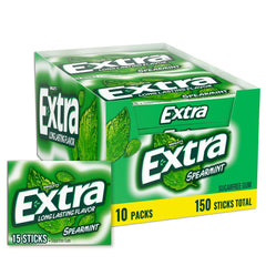 WRIGLEY'S EXTRA front packaging showing bulk ten-pack and brand freshness