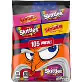 Wrigley's front packaging showing 105-count bulk variety, clear label benefit