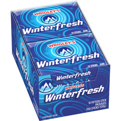 Wrigley's Winterfresh front packaging showing multiple packs and fresh mint benefit