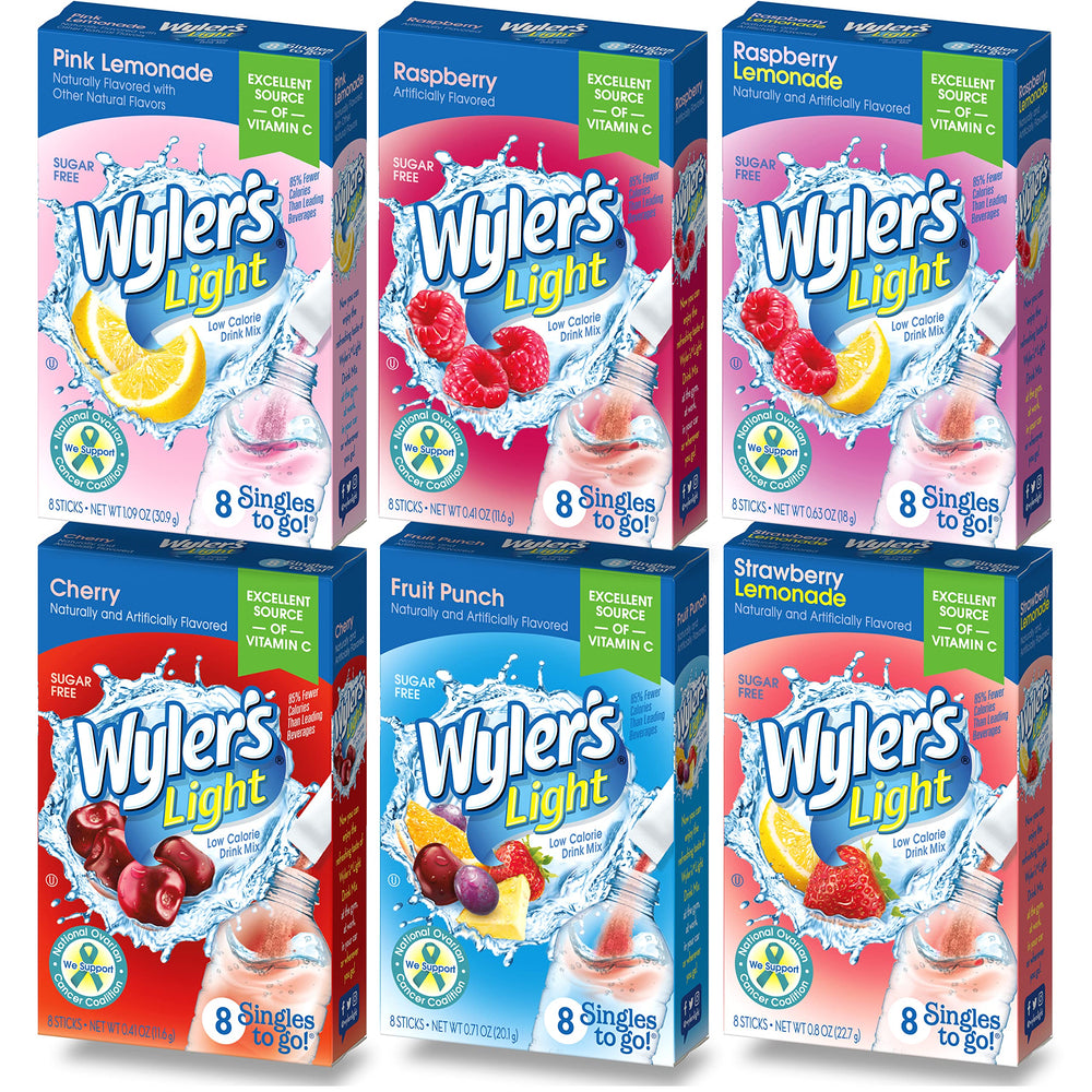 Wyler's Light front packaging showing variety pack and total servings benefit