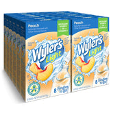 Wyler's Light front packaging showing peach flavor and 96 packets benefit convenience