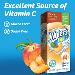 Wyler's Light mixed pitcher of peach iced tea ready to serve and refresh