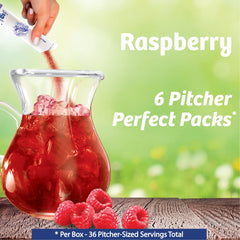 Wyler's Light raspberry mix being poured into a pitcher for large servings