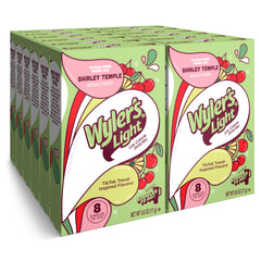 Wyler's Light front packaging showing Shirley Temple flavor and 96 packets, easy hydration