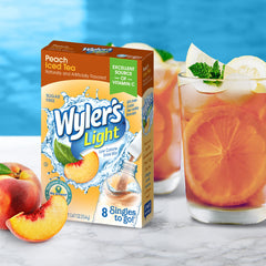 Wyler's Light single packet opened, showing compact portable convenience