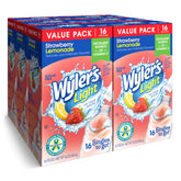 Wyler's Light front packaging showing Strawberry Lemonade variety and 96 packets for easy storage