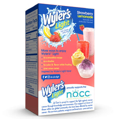Wyler's Light mixed in reusable bottle demonstrating portable hydration and vibrant strawberry lemonade color
