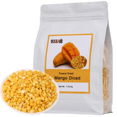 WZQLAOYS front packaging showing crisp mango pieces and no sugar benefit