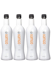 XANGO front packaging showing four-bottle case and clear labeling for convenience