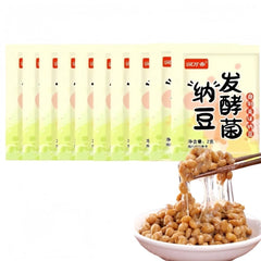 XUSHIKEJI front packaging showing ten 2g natto starter sachets for easy home fermentation