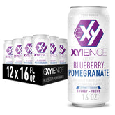 Xyience can front view showing blueberry pomegranate flavor and benefits