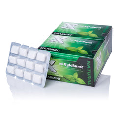 Xyloburst front packaging showing spearmint gum and benefits
