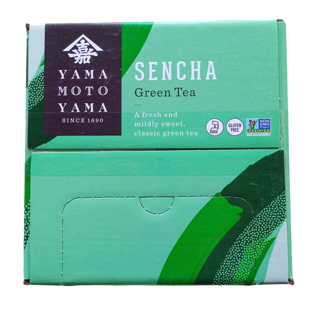 Yamamotoyama sencha front packaging showing value 90-count and freshness benefit