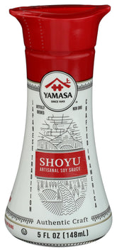 Yamasa bottle front packaging showing artisanal label and compact dispenser benefit